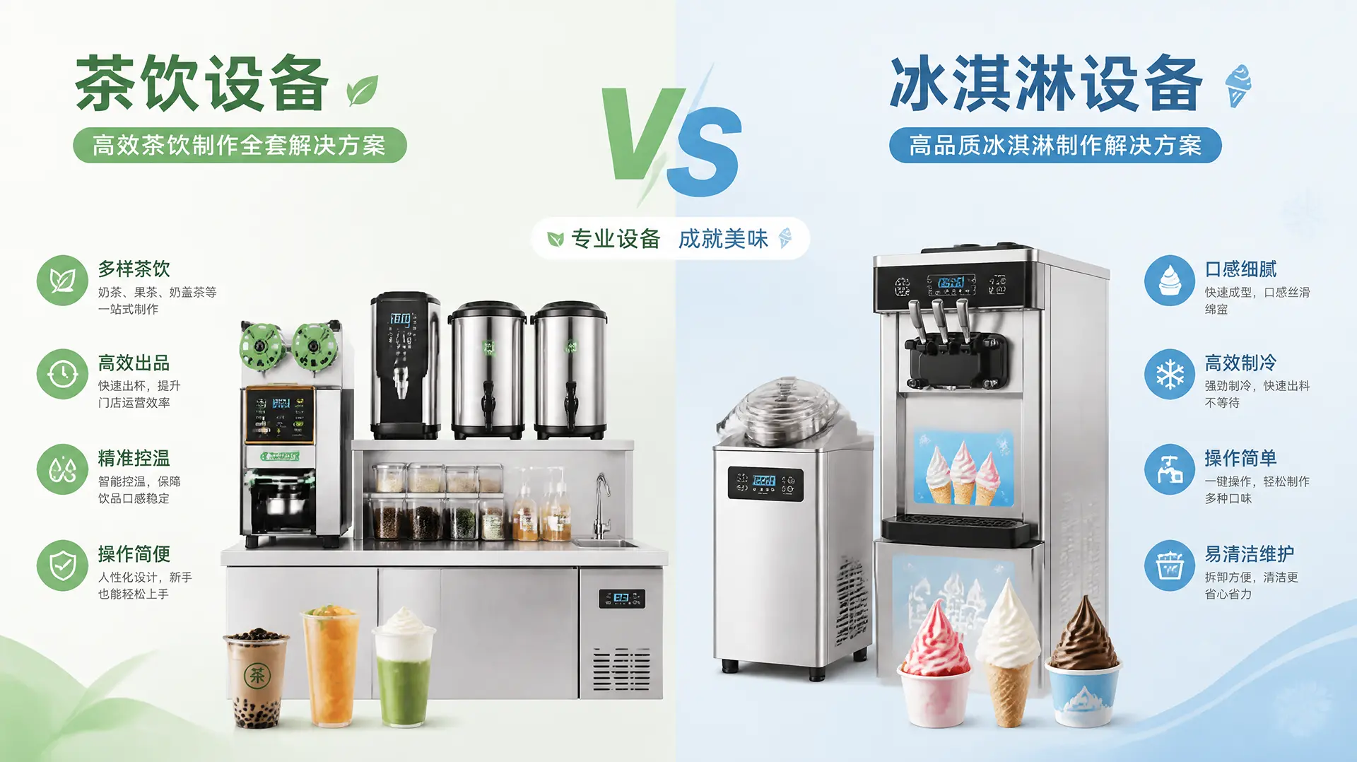 商用设备出海建站-茶饮机与冰淇淋机网站策略对比
